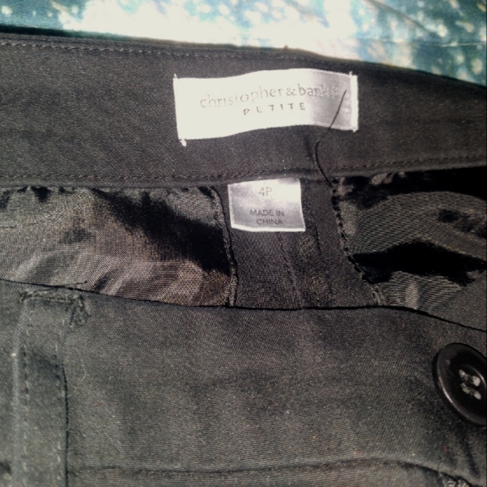 Christopher & Banks Slacks, Size 4 Petite, Black